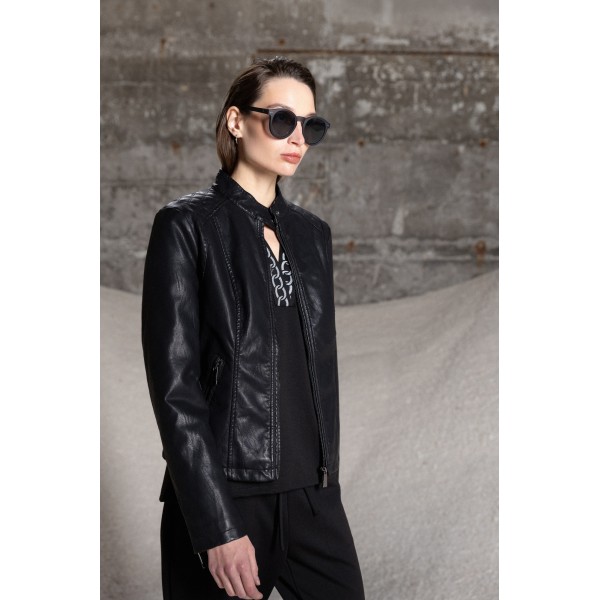Splendid fashion γυναικείο κοντό πανωφόρι από συνθετική δερματίνη Splendid fashion γυναικείο κοντό πανωφόρι από συνθετική δερματίνη