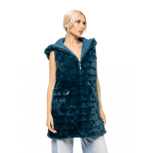 Splendid fashion Γυναικείο demi γούνινο γιλέκο διπλής όψης Splendid fashion Γυναικείο demi γούνινο γιλέκο διπλής όψης