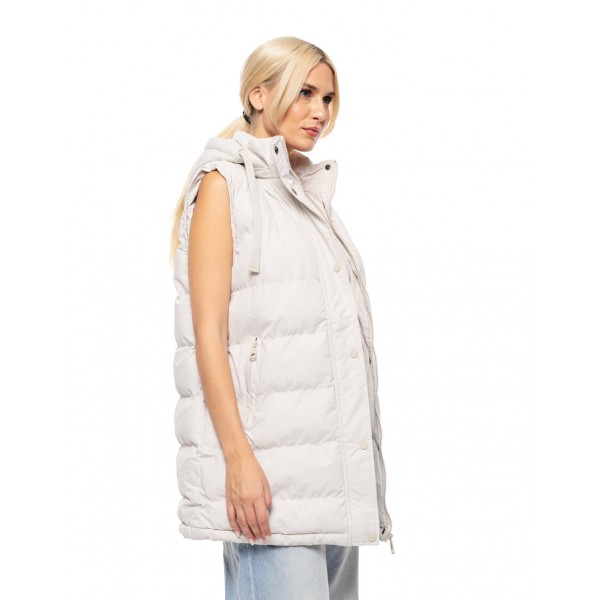 Biston fashion γυναικείο demi αμάνικο μπουφάν με αποσπώμενη κουκούλα Biston fashion γυναικείο demi αμάνικο μπουφάν με αποσπώμενη κουκούλα