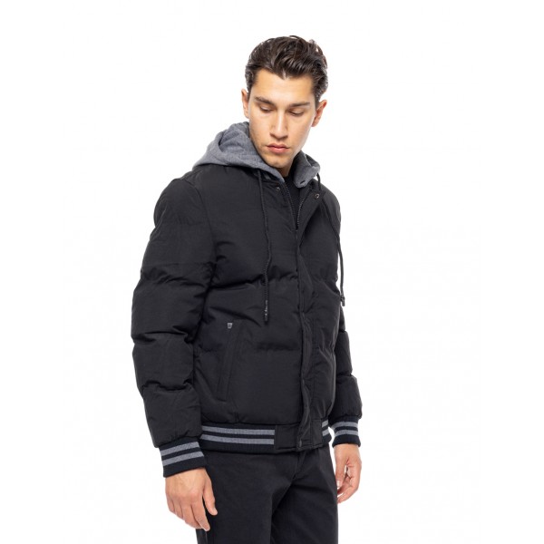 Biston fashion ανδρικό bomber μπουφάν με αποσπώμενη κουκούλα Biston fashion ανδρικό bomber μπουφάν με αποσπώμενη κουκούλα