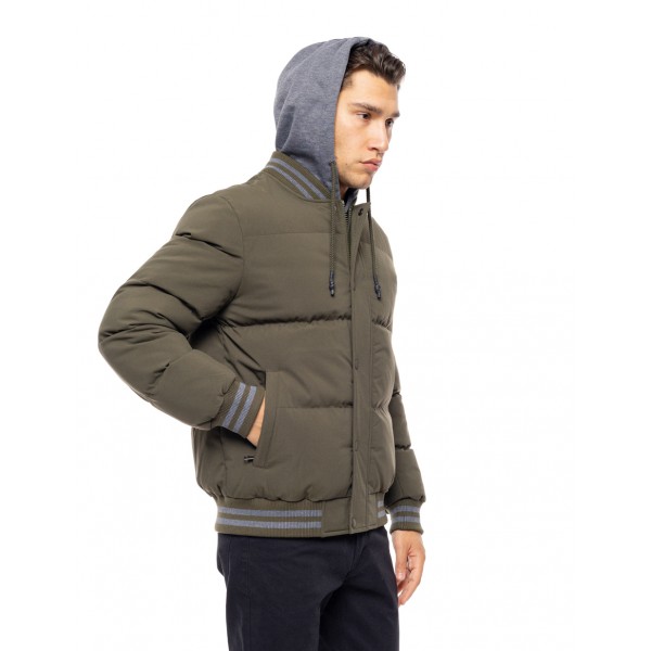 Biston fashion ανδρικό bomber μπουφάν με αποσπώμενη κουκούλα Biston fashion ανδρικό bomber μπουφάν με αποσπώμενη κουκούλα