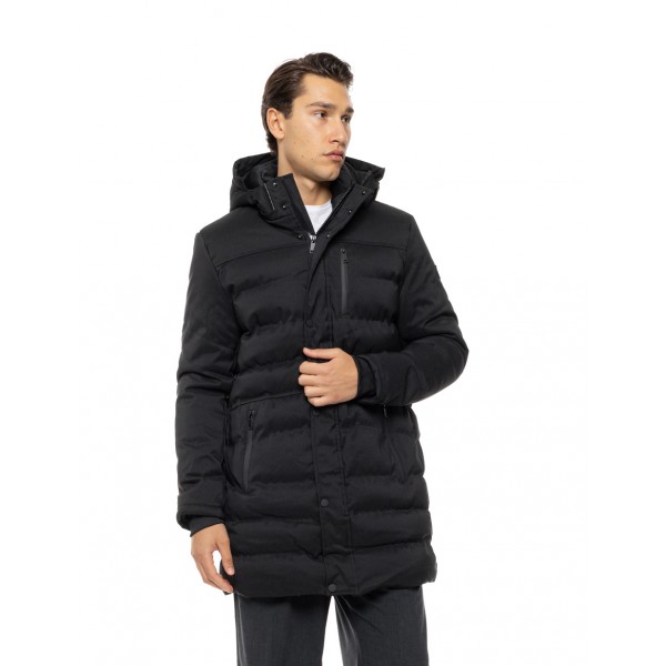 Splendid Ανδρικό μακρυ puffer πανωφόρι με κουκούλα Splendid Ανδρικό μακρυ puffer πανωφόρι με κουκούλα