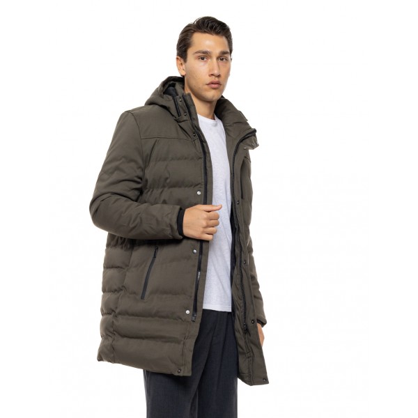 Splendid Ανδρικό μακρυ puffer πανωφόρι με κουκούλα Splendid Ανδρικό μακρυ puffer πανωφόρι με κουκούλα
