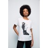 Smart Γυναικείο t-shirt με τύπωμα πρόσωπο Smart Γυναικείο t-shirt με τύπωμα πρόσωπο