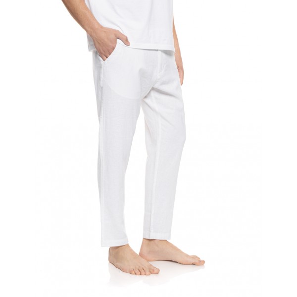 Smart Ανδρικό λινό chinos παντελόνι Smart Ανδρικό λινό chinos παντελόνι